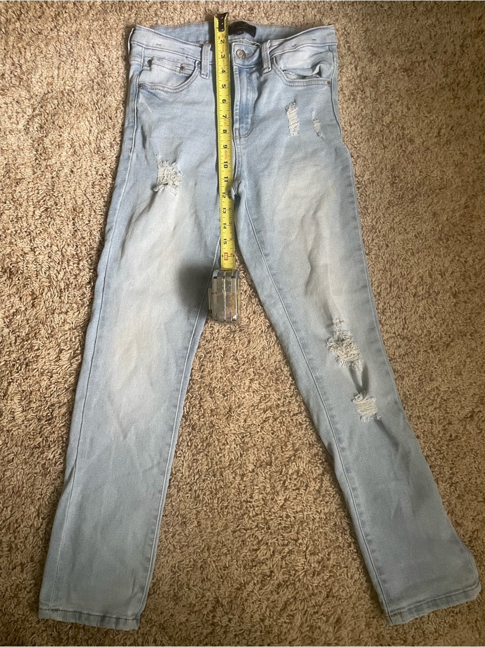 RACHEL Rachel Roy Light Blue Distressed High-Rise Jeans